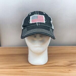 Academy,‎ LTD Distressed American Flag Mesh Adjustable Black Hat